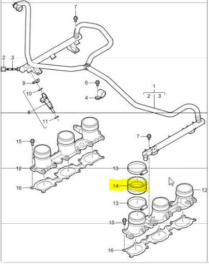 Rubber Sleeve for Intake Manifold: Porsche 996 GT3 / 997 GT3